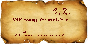 Vámossy Krisztián névjegykártya